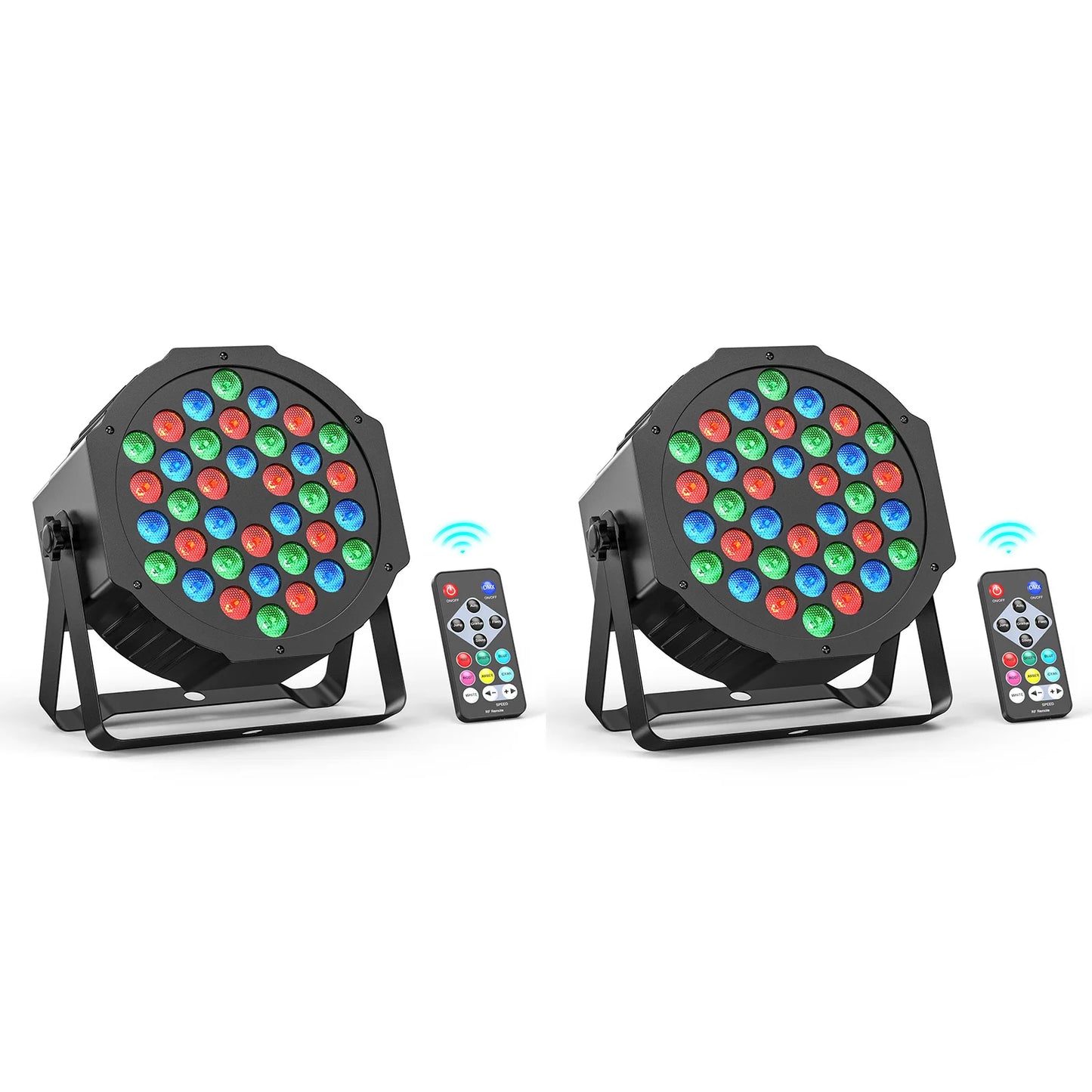LeLeght 2Pcs 36 RGB LED Stage Party Light DMX512 With Sound Activated And Remote Control For DJ Party Show Halloween Christmas