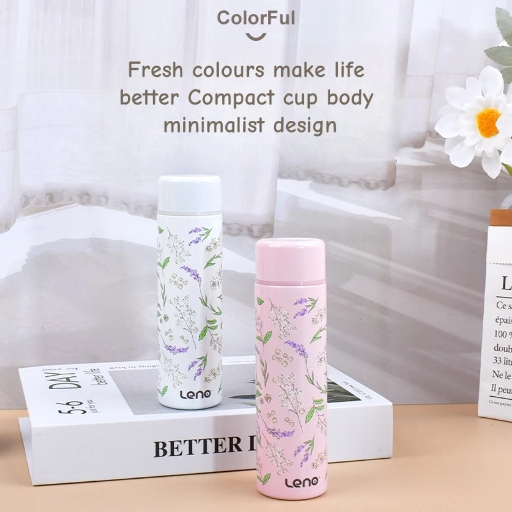 Leno 140ML Small Mini Vacuum Insulated Water Bottle Portable Leakproof Travel Mug Thermal Flask for Kids Children Women School