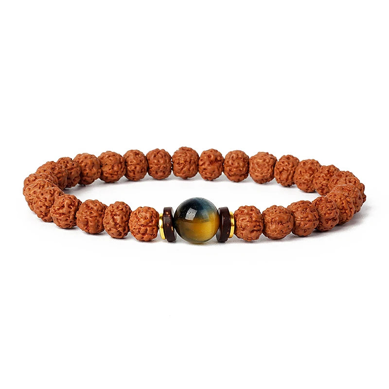 Original Vajra Bodhi Rudraksha Bracelet Men Meditation Mala Bead Bracelets Women Jewelry Nature Prayer Tibetan Buddhism Bracelet