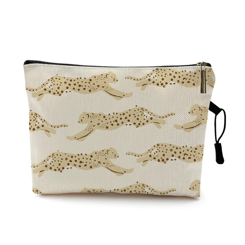 Cosmetic Bag Case Women Makeup Bag Fashion Leopard Print Zebra Striped Teenager Girls Ladies Cosmetics Make Up Pouches Organizer