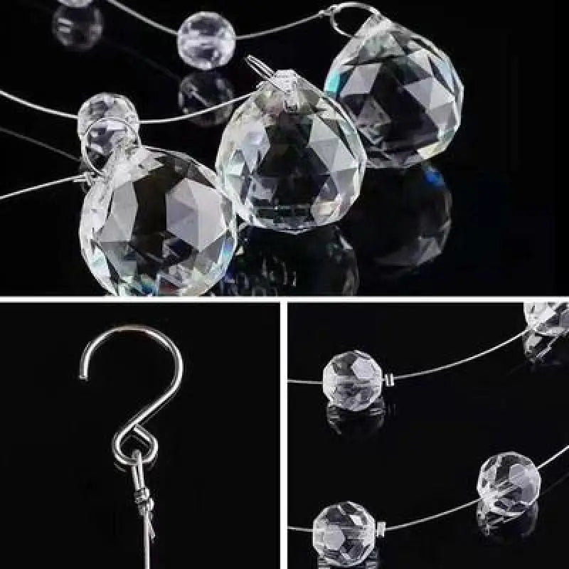 10 Strings Of New Glass Crystal Pendants Romantic Wedding Party Decoration Wreath Chandelier Curtain Room Partition Home Decor