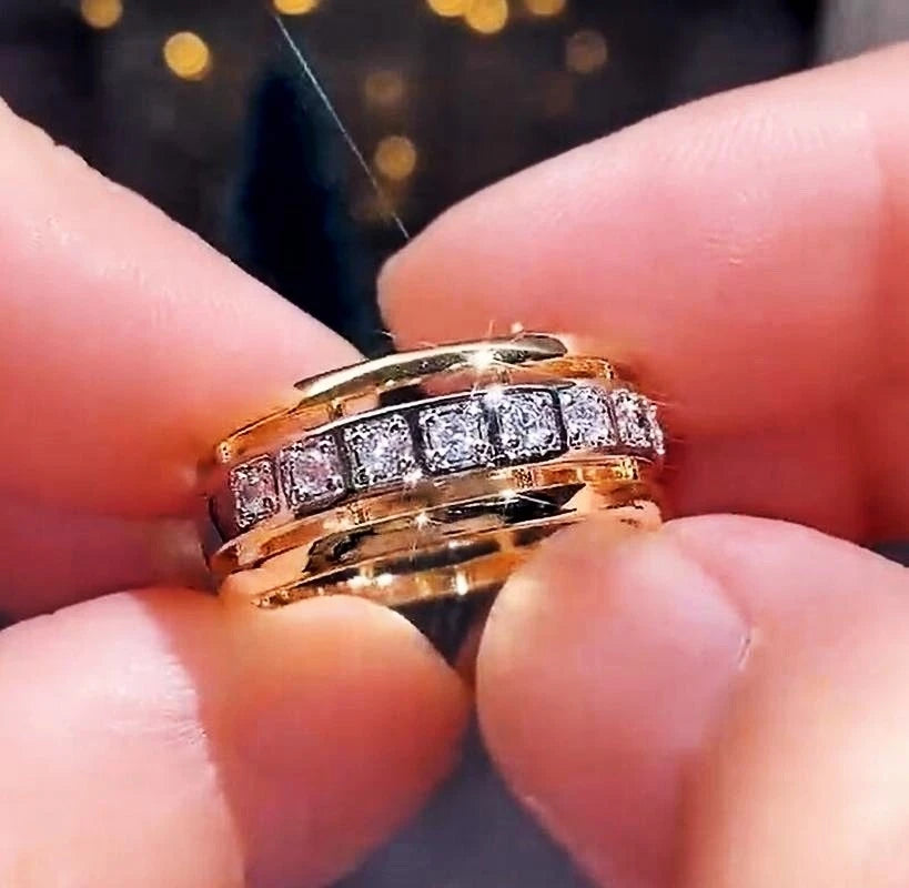 CAOSHI Stylish Temperament Women's Wedding Rings with Dazzling Crystal Trendy Female Engagement Jewelry Statement Accessories