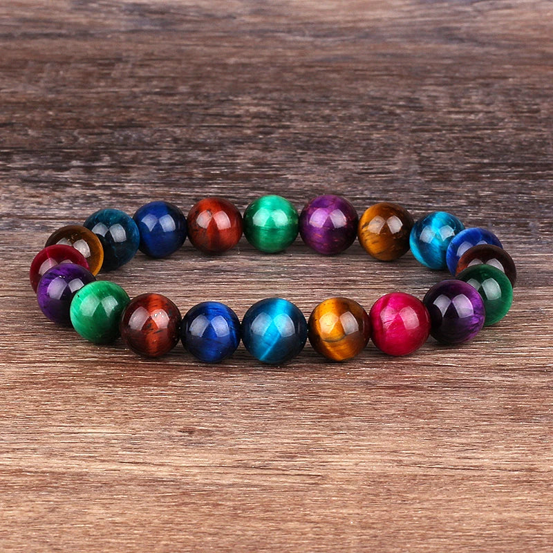 Fashion 5A+ Colorful Tiger Eye Beads Bracelets Women Natural Stone Bracelets Men Reiki Healing Braslet Energy Jewelry Pulseras