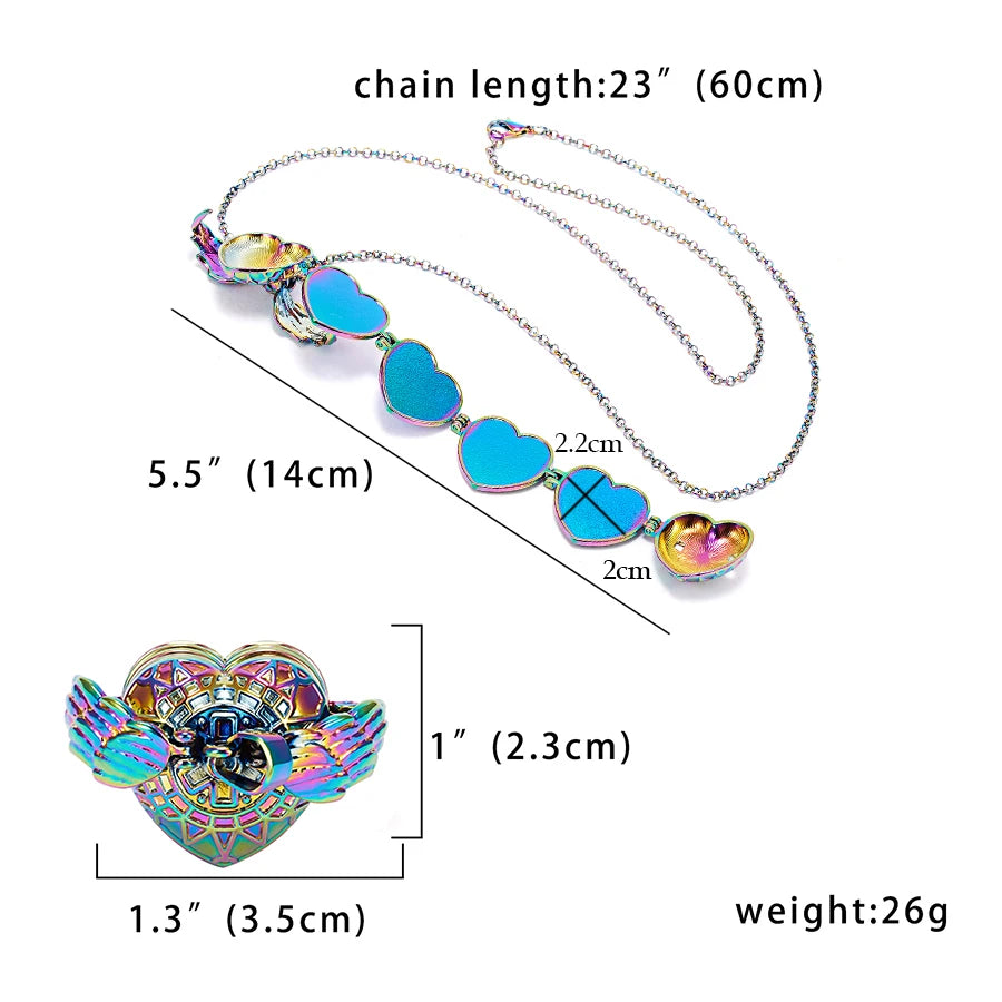 Unique Carved Design Heart-shaped Photo Frame Pendant Necklace Charm Openable Locket Necklaces Women Men Memorial Jewelry
