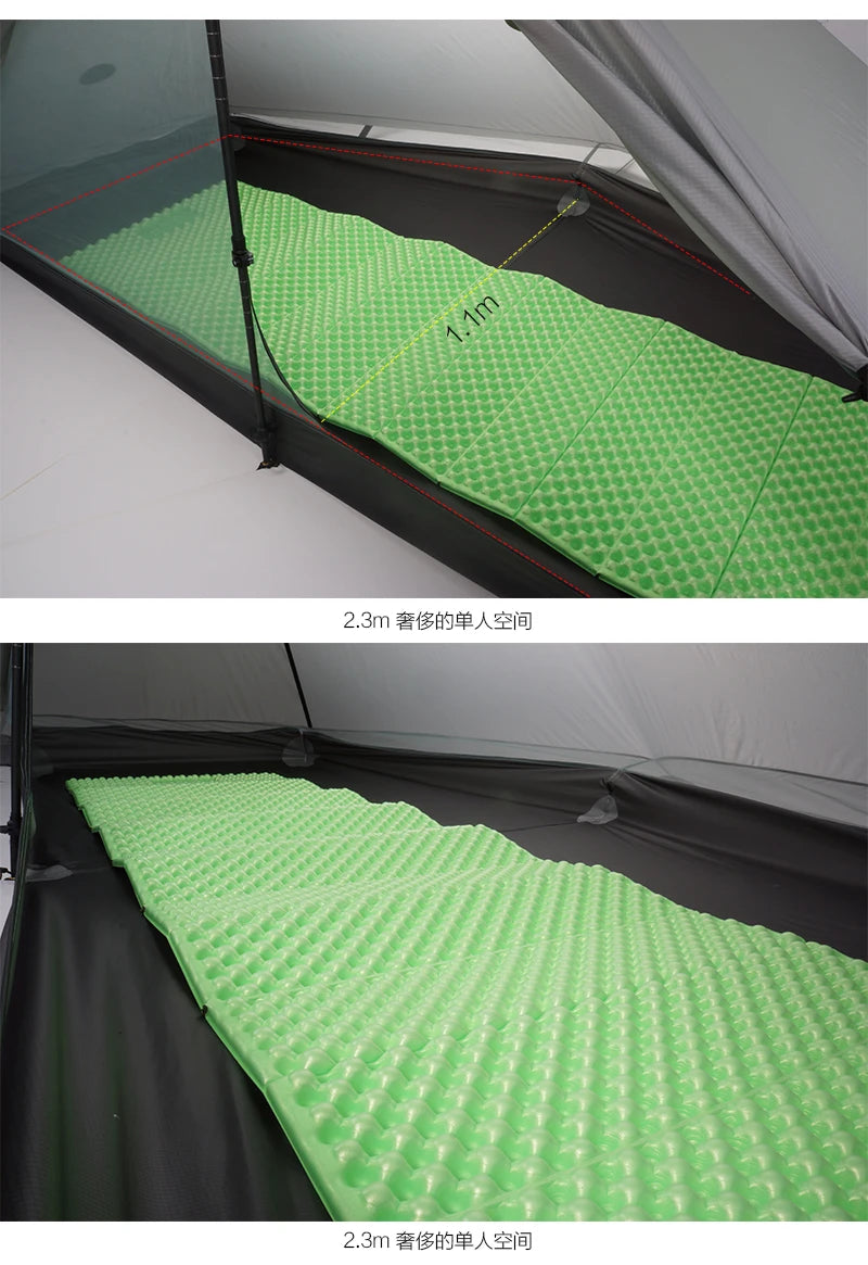 3F UL GEAR LanShan 1 pro 1 Person Outdoor Ultralight Camping Tent 3/4 Season 230*80*125CM Two Side 20D Silnylon