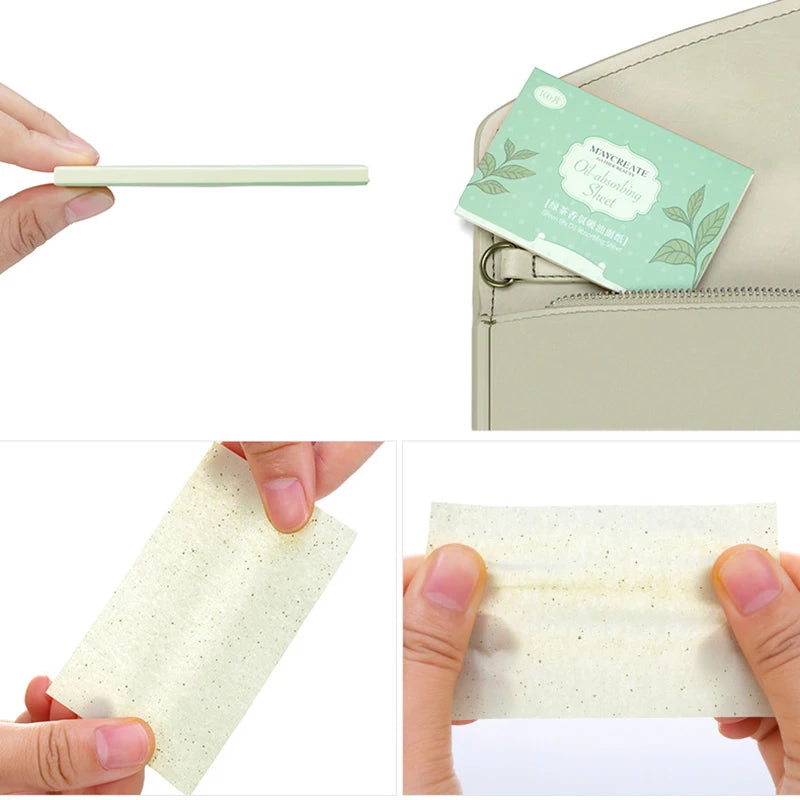 100Pcs Face Oil Blotting Paper Protable Face Wipes Facial Cleanser Oil Control Oil-absorbing Sheets Blotting Tissue Makeup Tools