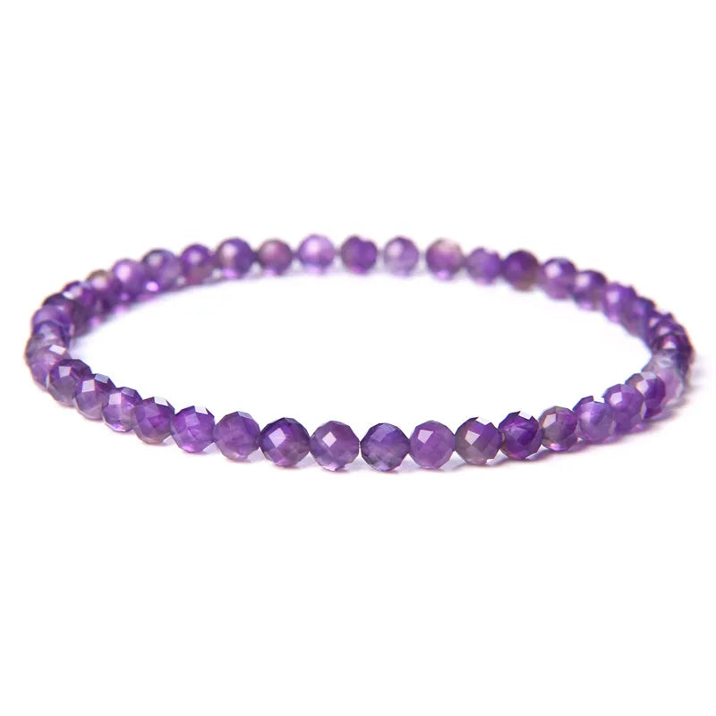 4MM Natural Stone Tourmaline Bracelets For Women Men Crystal Faceted Beaded Bracelet Healing Reiki Handmade Exquisite Jewelry
