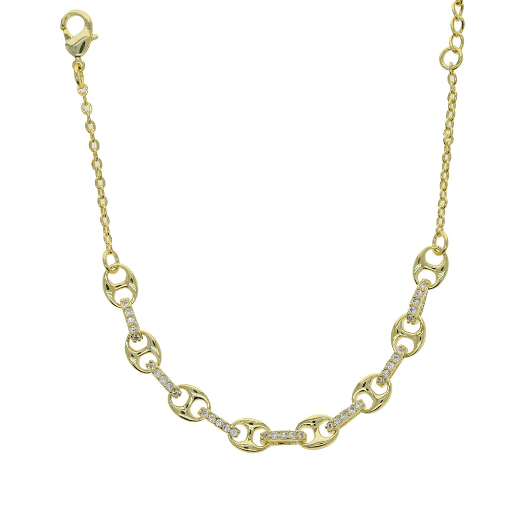 White Rainbow Cz Paved Link Cuban Chain Bracelet For Women Miami Boho Style Thick Gold Color Charm Bracelet Fashion Jewelry