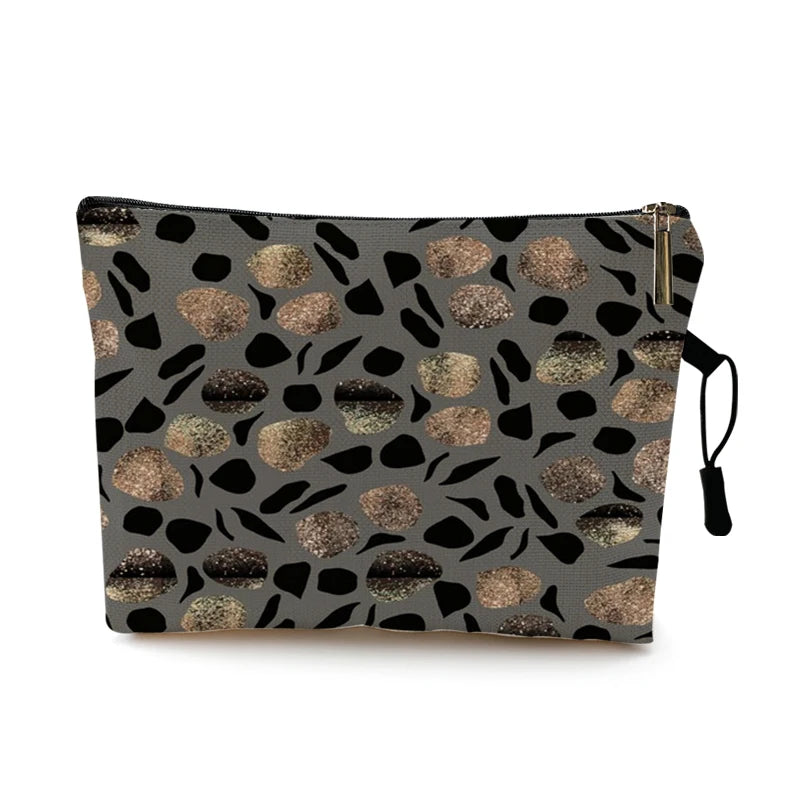 Cosmetic Bag Case Women Makeup Bag Fashion Leopard Print Zebra Striped Teenager Girls Ladies Cosmetics Make Up Pouches Organizer