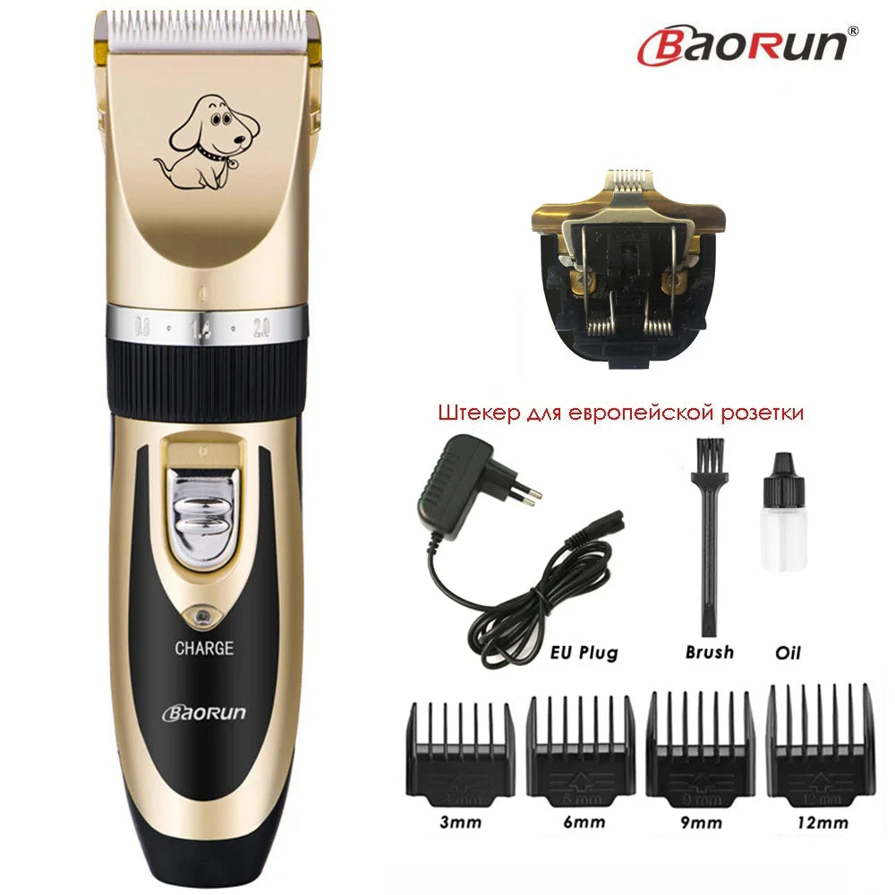 BaoRun P2 P3 Professional Pet Cat Dog Hair Trimmer Rechargeable Animal Grooming Clipper Shaver Dog Hair Cutting Machine Comb Kit