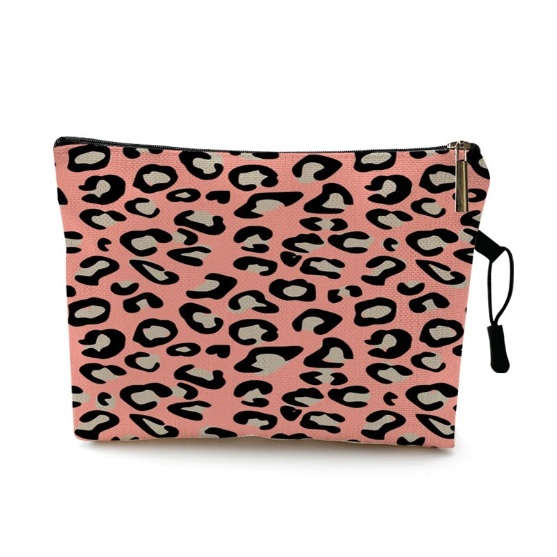 Cosmetic Bag Case Women Makeup Bag Fashion Leopard Print Zebra Striped Teenager Girls Ladies Cosmetics Make Up Pouches Organizer