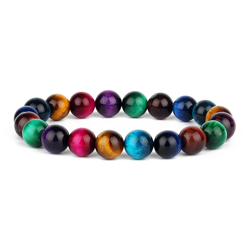 Fashion 5A+ Colorful Tiger Eye Beads Bracelets Women Natural Stone Bracelets Men Reiki Healing Braslet Energy Jewelry Pulseras