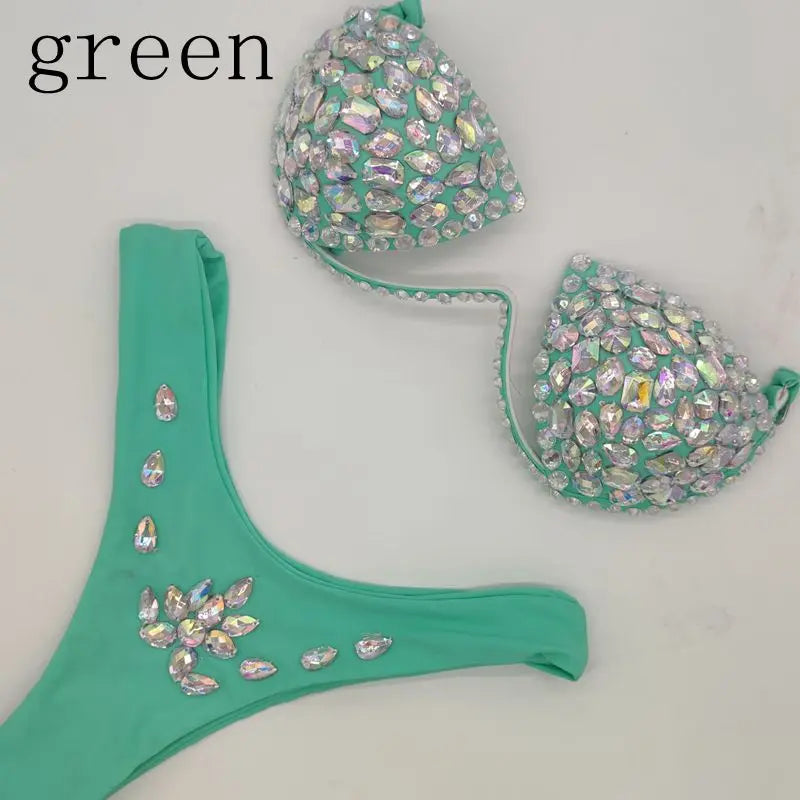 2020 venus vacation Newly added bikini set rhinestone swimwear diamond bathing suit sexy women swimsuit push up beachwear