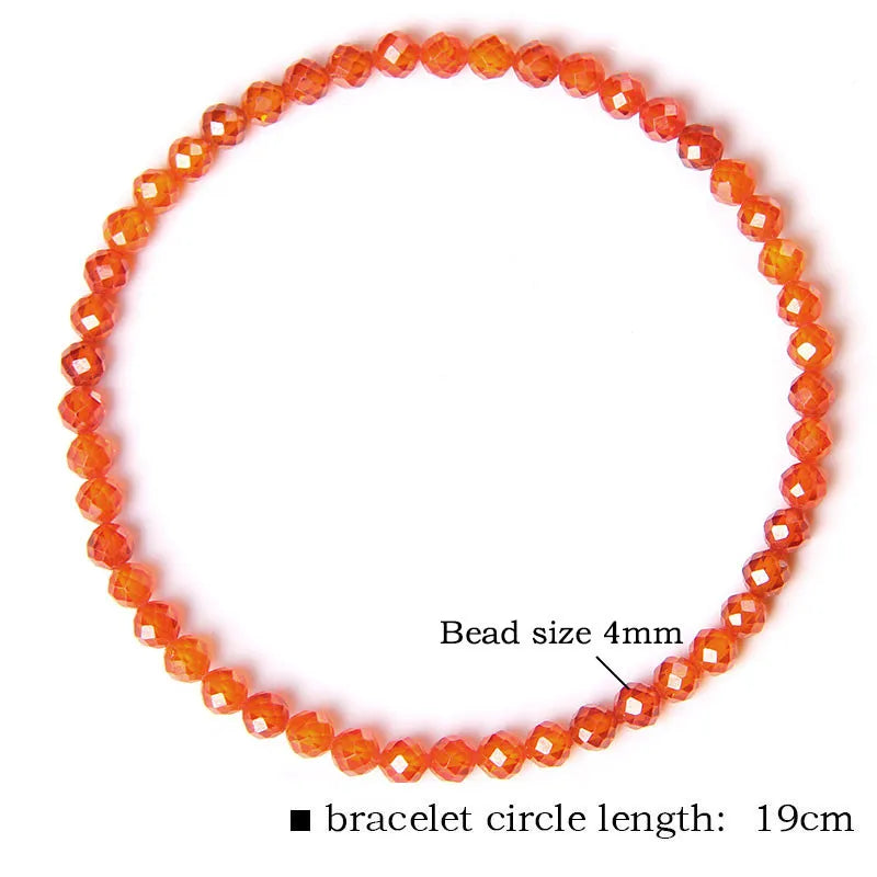 4MM Natural Stone Tourmaline Bracelets For Women Men Crystal Faceted Beaded Bracelet Healing Reiki Handmade Exquisite Jewelry