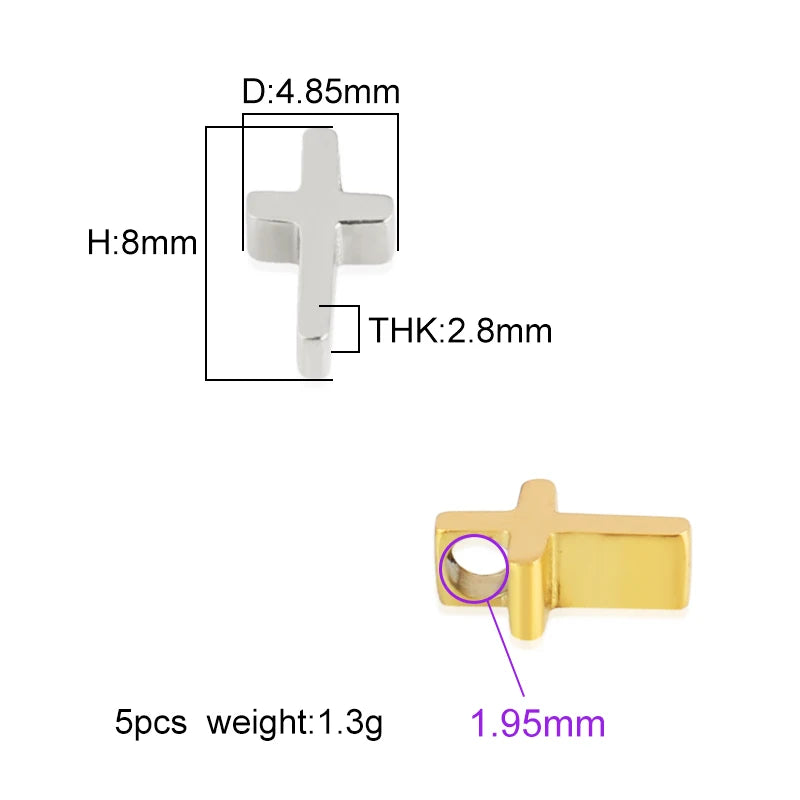 5pcs High Polished Stainless Steel Charms For Women Star Love Heart DIY Pendant Accessories Handmade Jewelry Making Wholesale