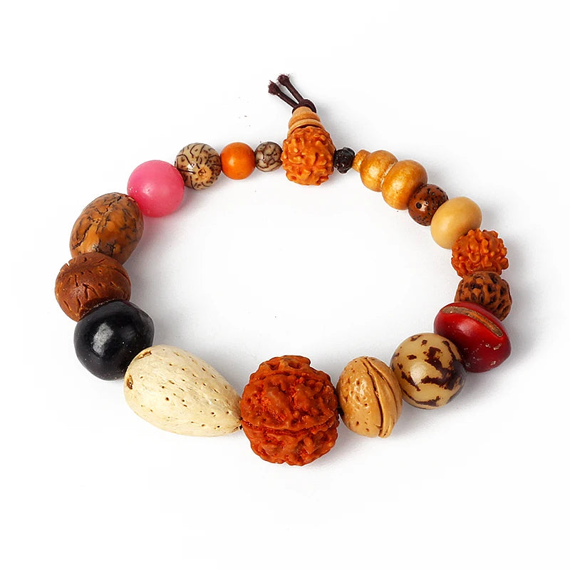 Original Vajra Bodhi Rudraksha Bracelet Men Meditation Mala Bead Bracelets Women Jewelry Nature Prayer Tibetan Buddhism Bracelet