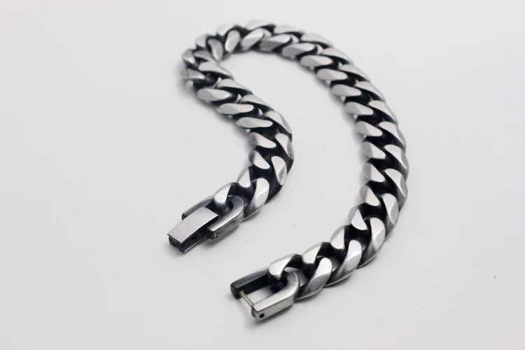 Black Bracelet Men's Accessories Cuban Hip Hop Bracelet Chain Fashion Stainless Steel Men's Chain Gift Vintage Bracelet Jewelry