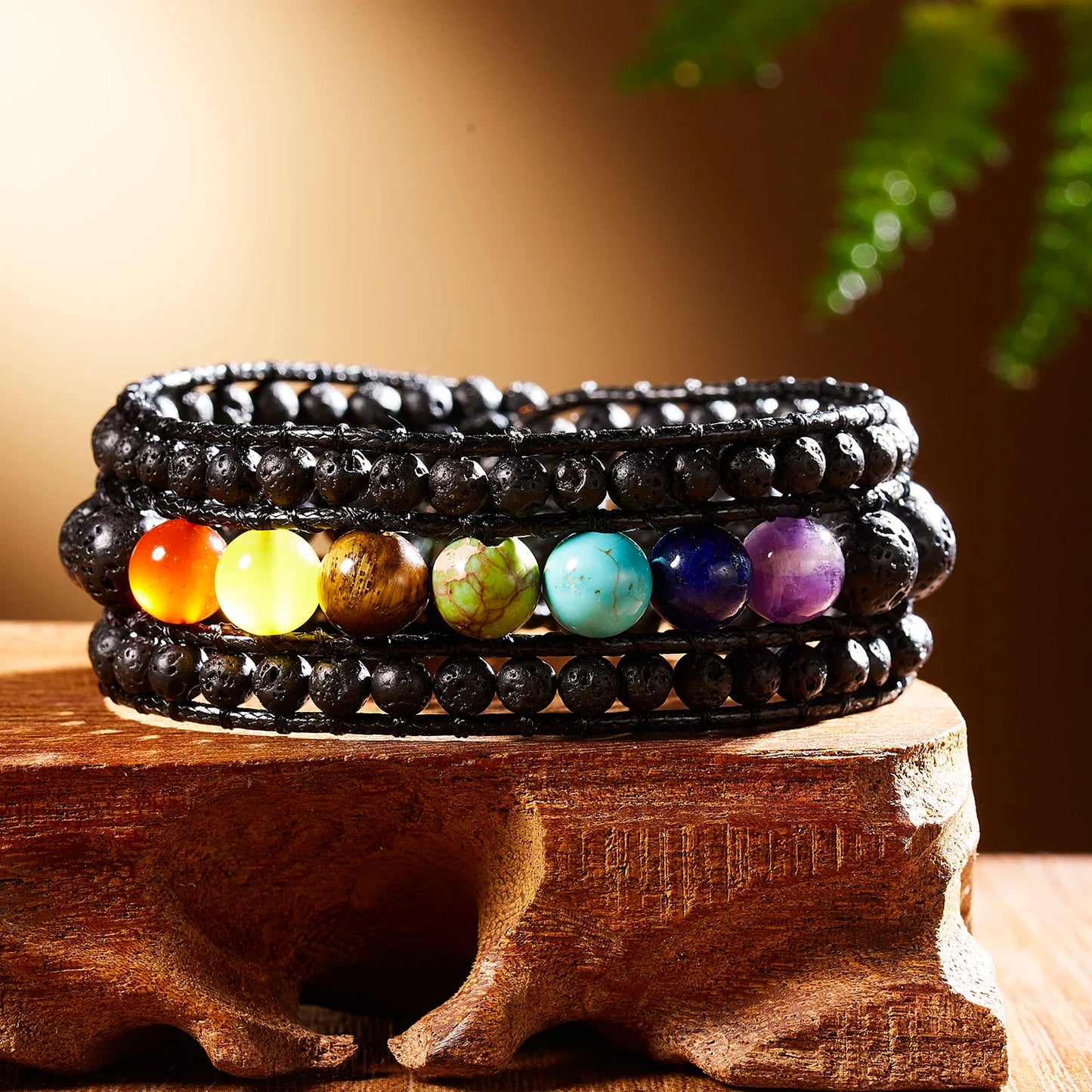 New Fashion Mixed Color Natural Stone Bracelet For Women Men Chakra Heart Wrap Leather Chain Bracelet&Bangle Charm Jewelry