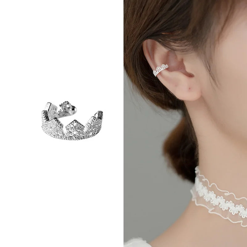 TrustDavis 1 Pcs 925 Sterling Silver European and American Clip on Earrings For Women Without Piercing Earrings Jewelry DA250