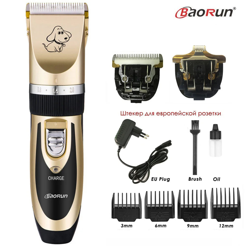 BaoRun P2 P3 Professional Pet Cat Dog Hair Trimmer Rechargeable Animal Grooming Clipper Shaver Dog Hair Cutting Machine Comb Kit