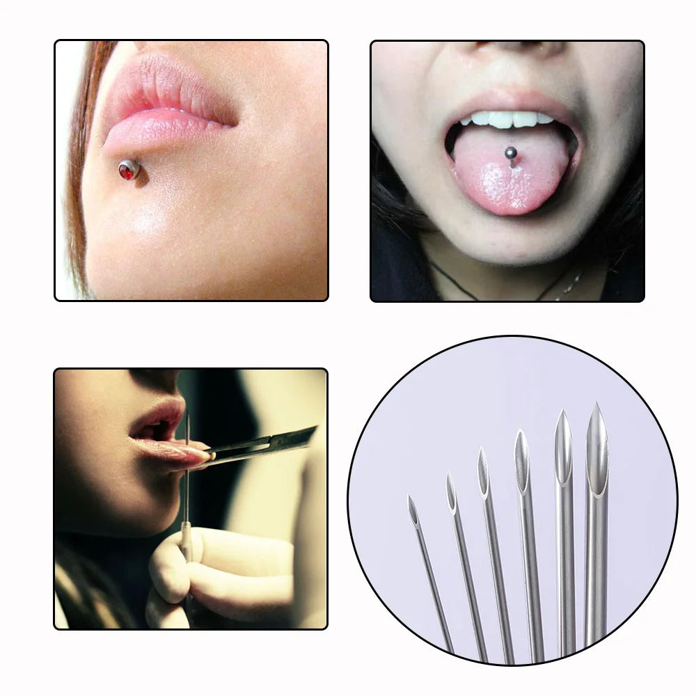 1/3/5Pcs Disposable Body Piercing Needles Medical Needle for Navel Nipple Lip Navel Ring Kit Surgical Steel Tool