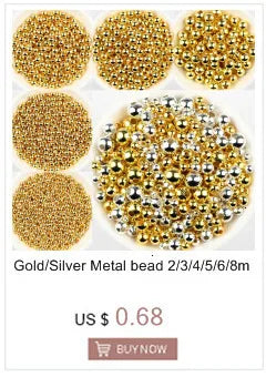 JHNBY 4pcs White Zircon Copper Spacer Beads 6/8/10mm Round Pave CZ Crystal Ball Loose Beads Jewelry Bracelet Making DIY Findings