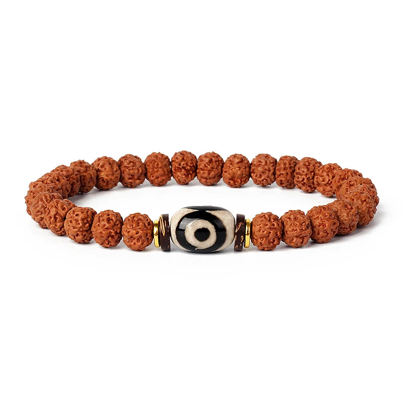 Original Vajra Bodhi Rudraksha Bracelet Men Meditation Mala Bead Bracelets Women Jewelry Nature Prayer Tibetan Buddhism Bracelet