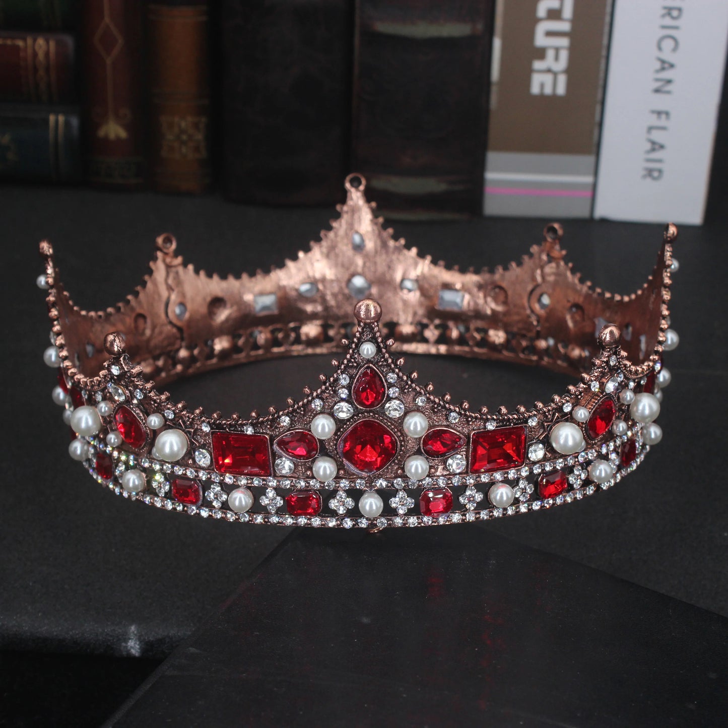 Vintage Baroque Tiara Crown Bride Crystal Queen King Crown Wedding Hair Jewelry Accessories Women Men Pageant Prom Headpiece