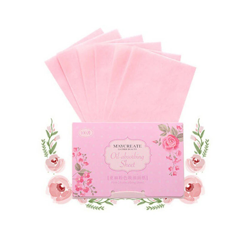 100Pcs Face Oil Blotting Paper Protable Face Wipes Facial Cleanser Oil Control Oil-absorbing Sheets Blotting Tissue Makeup Tools