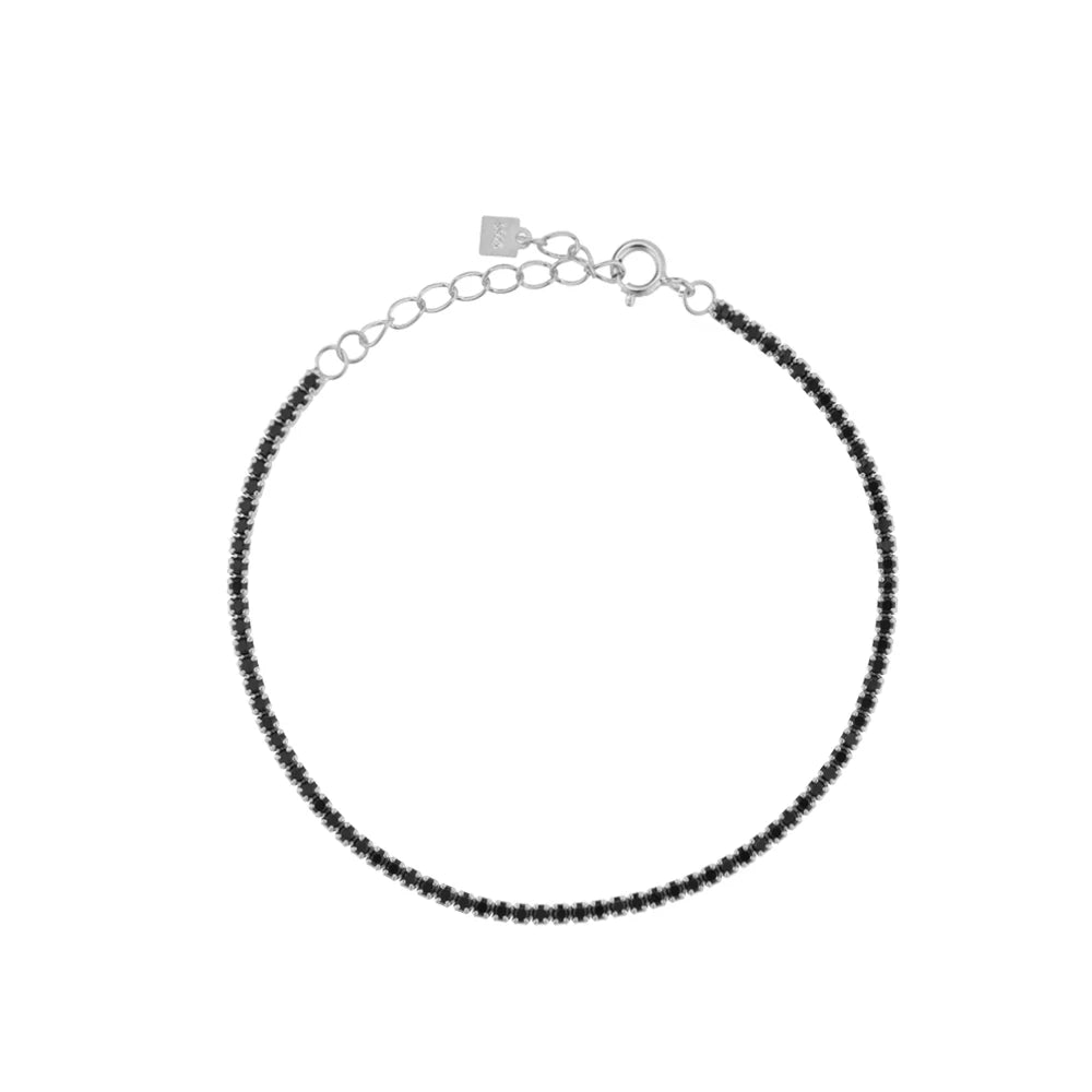 ANDYWEN 925 Sterling Silver Rainbow 1.5mm Tennis Chain Bracelet Luxury CZ Fine Jewelry Wedding Gift Soft Solid Jewelry Gift