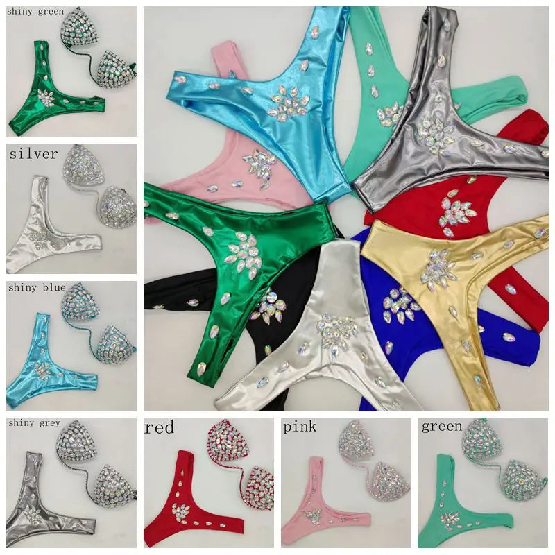 2020 venus vacation Newly added bikini set rhinestone swimwear diamond bathing suit sexy women swimsuit push up beachwear