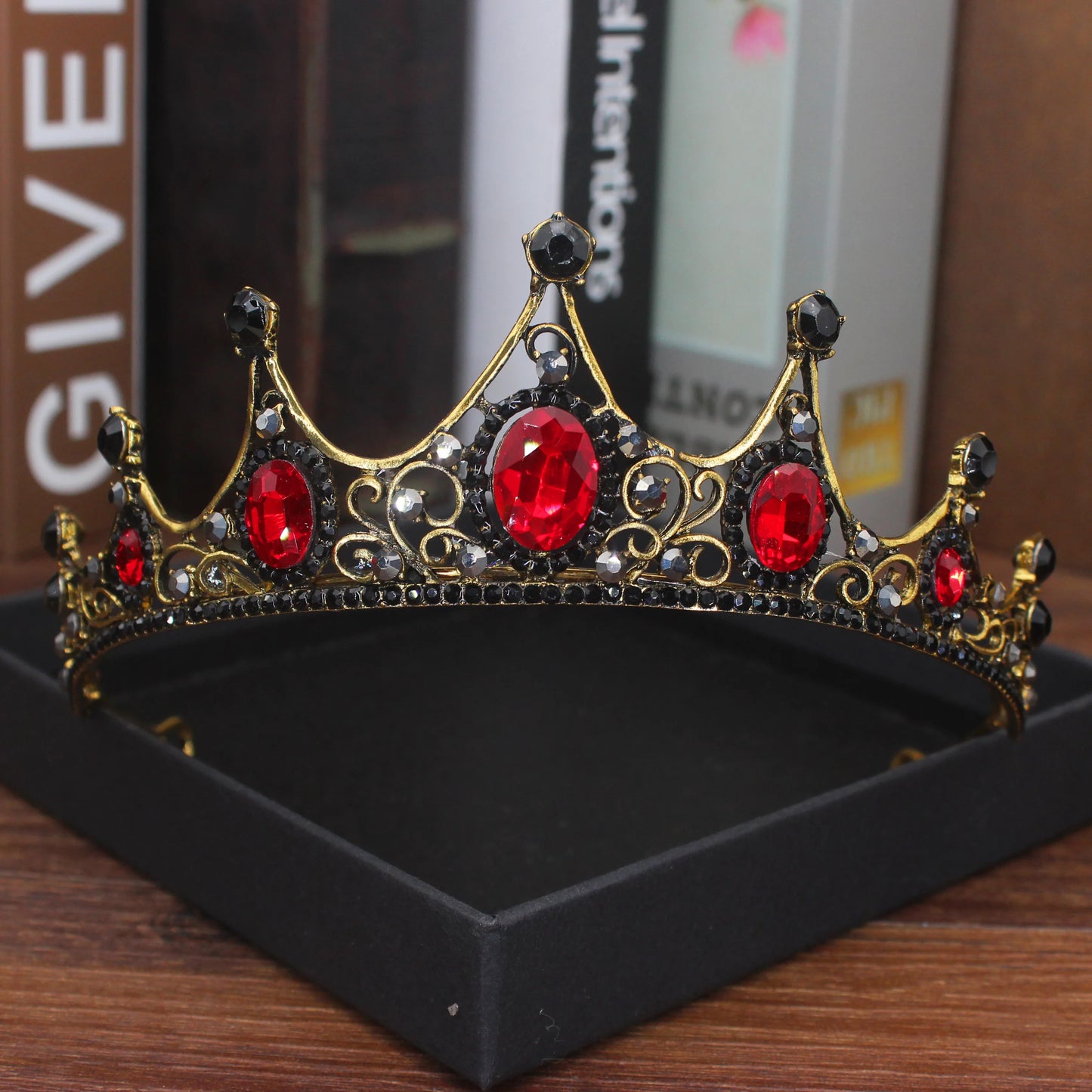 Vintage Baroque Tiara Crown Bride Crystal Queen King Crown Wedding Hair Jewelry Accessories Women Men Pageant Prom Headpiece