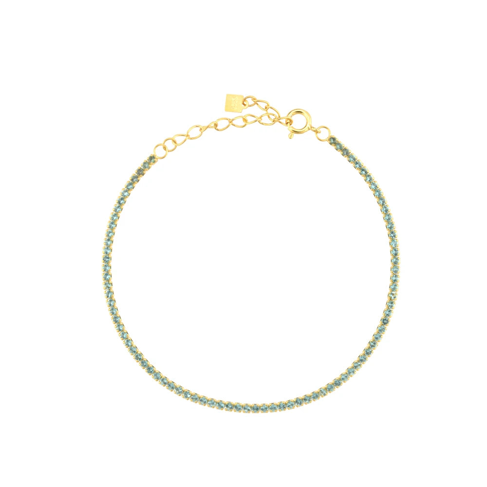 ANDYWEN 925 Sterling Silver Rainbow 1.5mm Tennis Chain Bracelet Luxury CZ Fine Jewelry Wedding Gift Soft Solid Jewelry Gift