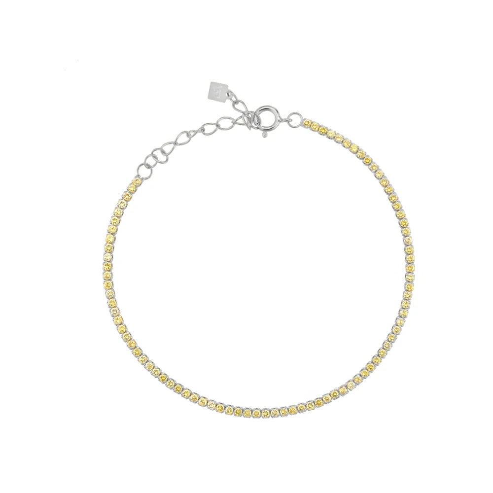 ANDYWEN 925 Sterling Silver Rainbow 1.5mm Tennis Chain Bracelet Luxury CZ Fine Jewelry Wedding Gift Soft Solid Jewelry Gift