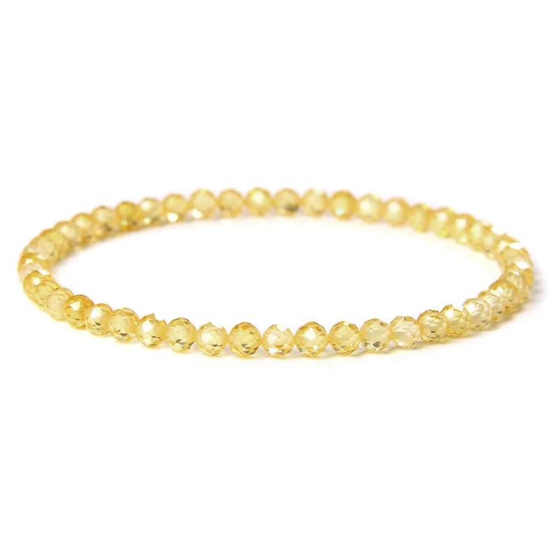 4MM Natural Stone Tourmaline Bracelets For Women Men Crystal Faceted Beaded Bracelet Healing Reiki Handmade Exquisite Jewelry