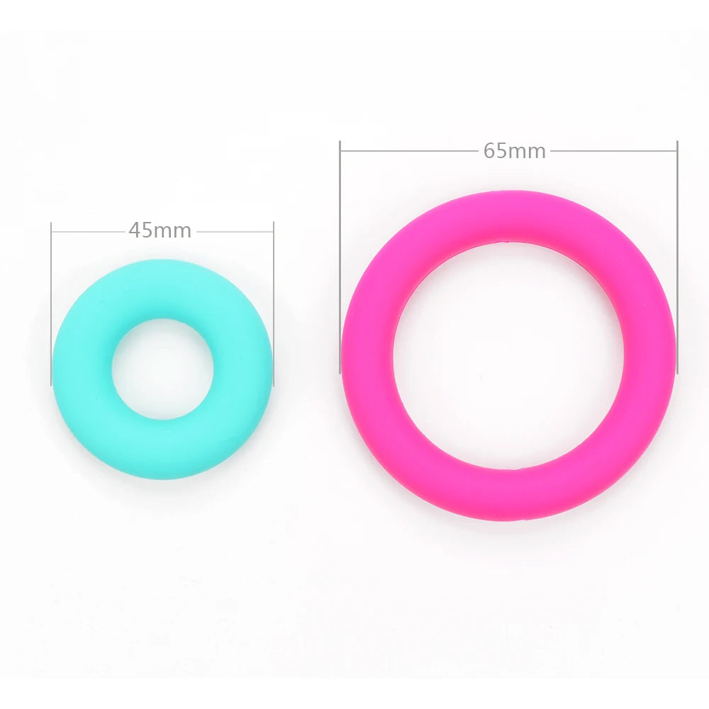 LOFCA 3pcs Silicone Beads Round 65mm Round Ring pendant Food Grade BPA Free High Quality Silicone Necklace Jewelry Accessories