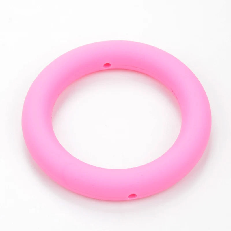 LOFCA 3pcs Silicone Beads Round 65mm Round Ring pendant Food Grade BPA Free High Quality Silicone Necklace Jewelry Accessories