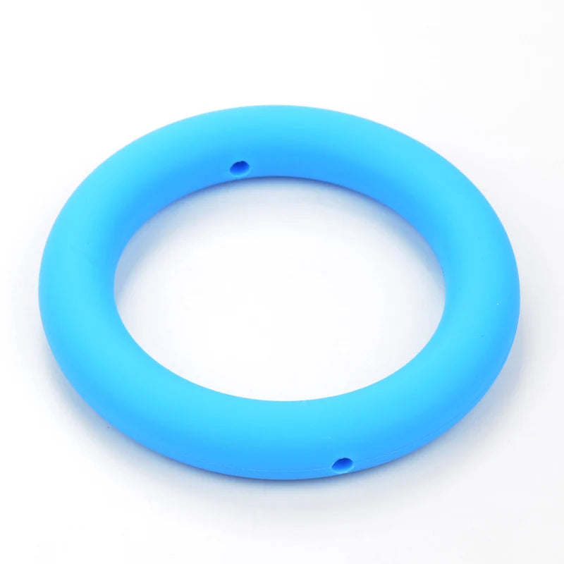 LOFCA 3pcs Silicone Beads Round 65mm Round Ring pendant Food Grade BPA Free High Quality Silicone Necklace Jewelry Accessories