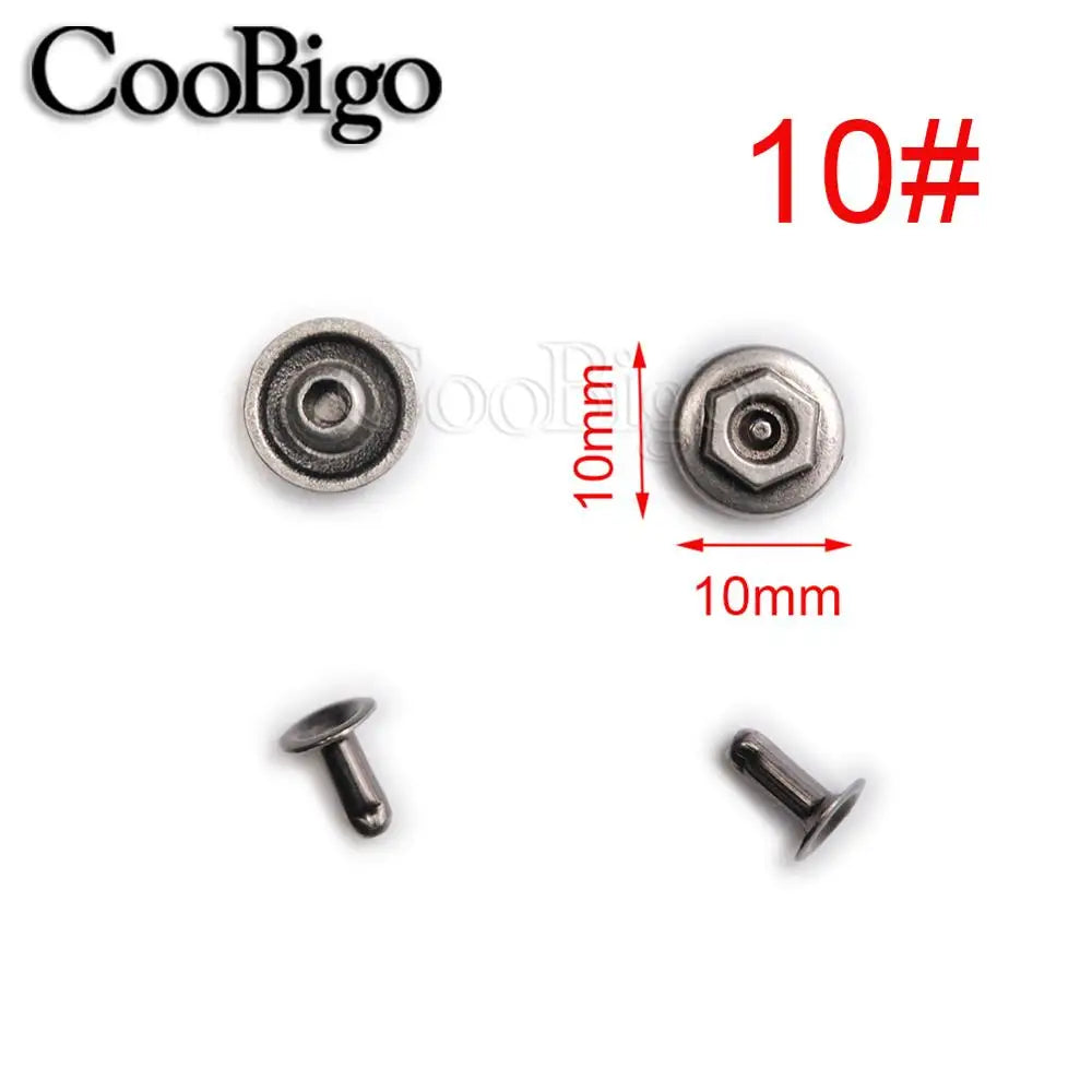 10 Sets Metal Studs Rivets Spike Stylish Riveting Parts for Leather Bag Garment Shoe DIY Craft Accessories Rose Bullet Snowflake