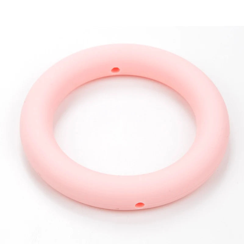 LOFCA 3pcs Silicone Beads Round 65mm Round Ring pendant Food Grade BPA Free High Quality Silicone Necklace Jewelry Accessories