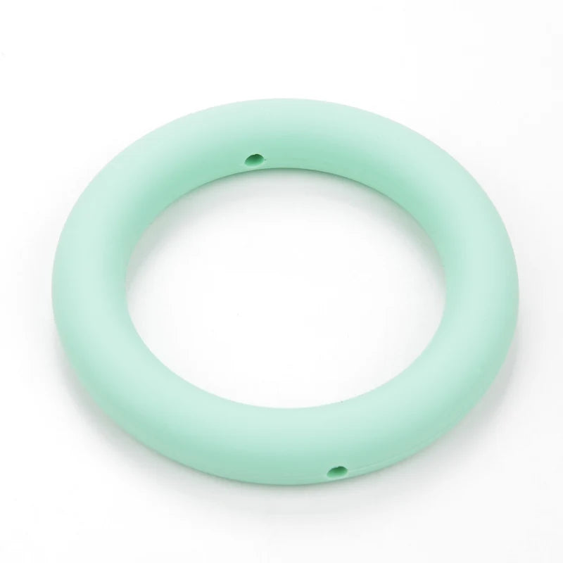 LOFCA 3pcs Silicone Beads Round 65mm Round Ring pendant Food Grade BPA Free High Quality Silicone Necklace Jewelry Accessories