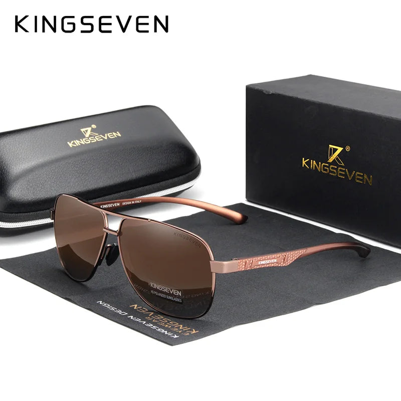 KINGSEVEN Women Men Sunglasses Polarized Mirror Lens Vintage Eyewear Driving Sun glasses Aluminum Temple Gafas de sol Masculino