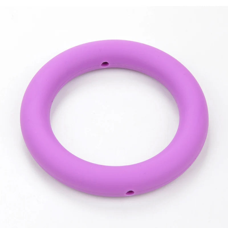 LOFCA 3pcs Silicone Beads Round 65mm Round Ring pendant Food Grade BPA Free High Quality Silicone Necklace Jewelry Accessories