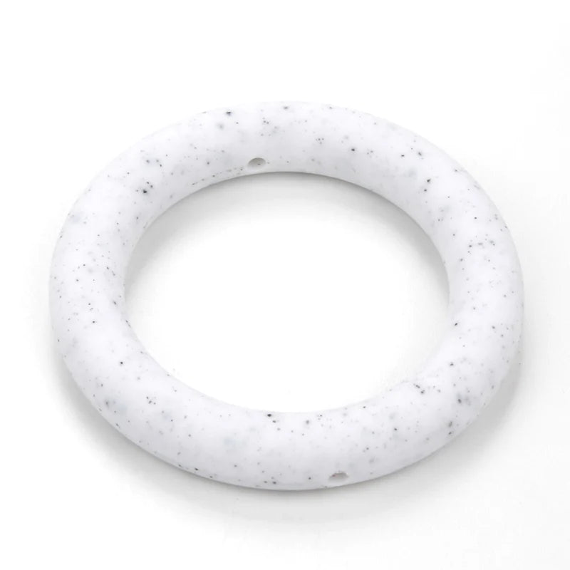 LOFCA 3pcs Silicone Beads Round 65mm Round Ring pendant Food Grade BPA Free High Quality Silicone Necklace Jewelry Accessories