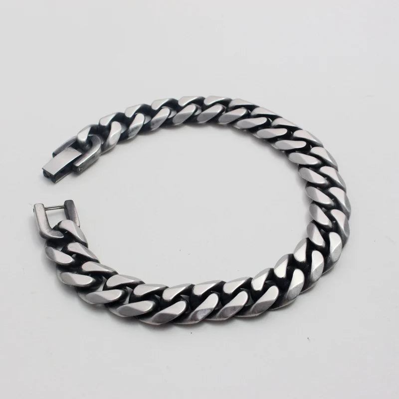 Black Bracelet Men's Accessories Cuban Hip Hop Bracelet Chain Fashion Stainless Steel Men's Chain Gift Vintage Bracelet Jewelry