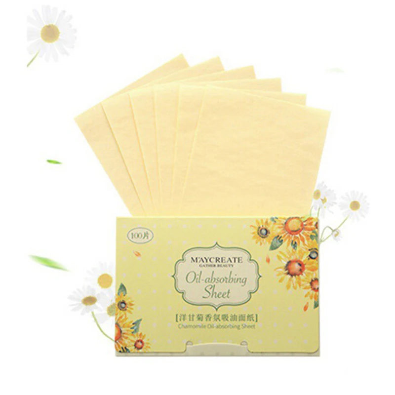 100Pcs Face Oil Blotting Paper Protable Face Wipes Facial Cleanser Oil Control Oil-absorbing Sheets Blotting Tissue Makeup Tools