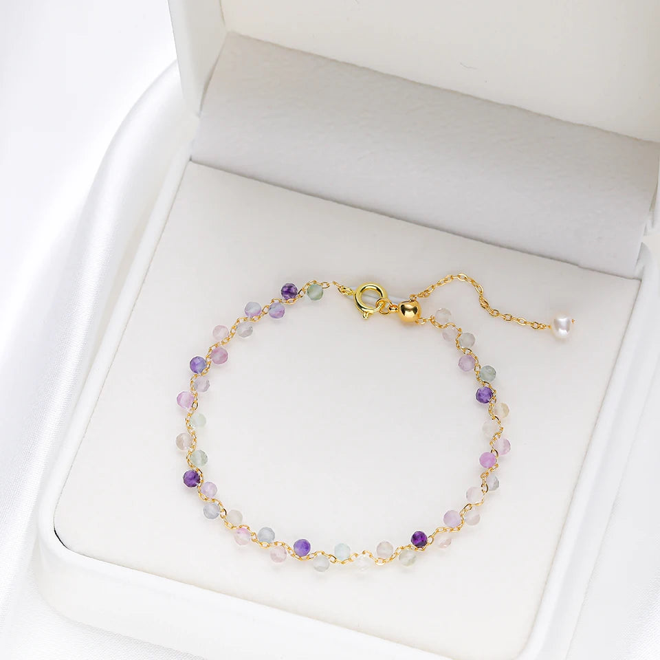 3MM Natural Stone Tourmaline Bracelet on Hand For Women Jewelry Party Wedding Luxury Gift Amethyst Handmade Adjustable Bangle