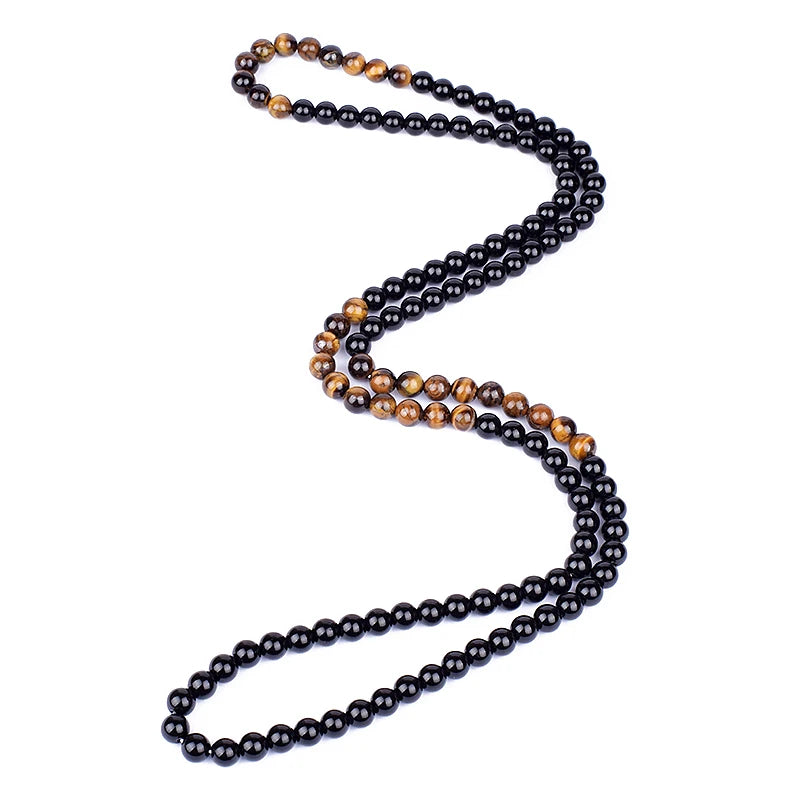 Hematite Obsidian Tiger Eye Beads Necklaces Men Fashion Triple Protection Necklaces Women for Magnetic Health Protection Jewelry