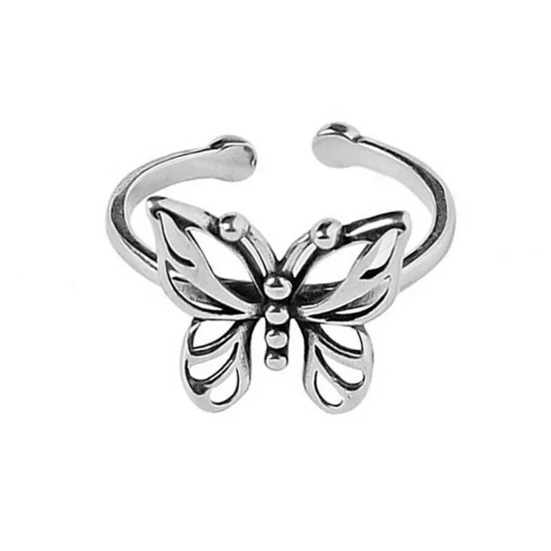 925 Sterling Silver Butterfly Rings for Women New Fashion Vintage Punk Fine Jewelry Birthday Party Accessories Gifts