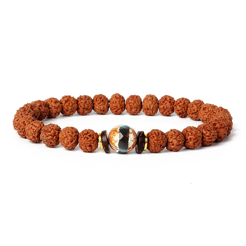Original Vajra Bodhi Rudraksha Bracelet Men Meditation Mala Bead Bracelets Women Jewelry Nature Prayer Tibetan Buddhism Bracelet